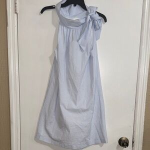 Elegant Light Blue Halter Dress